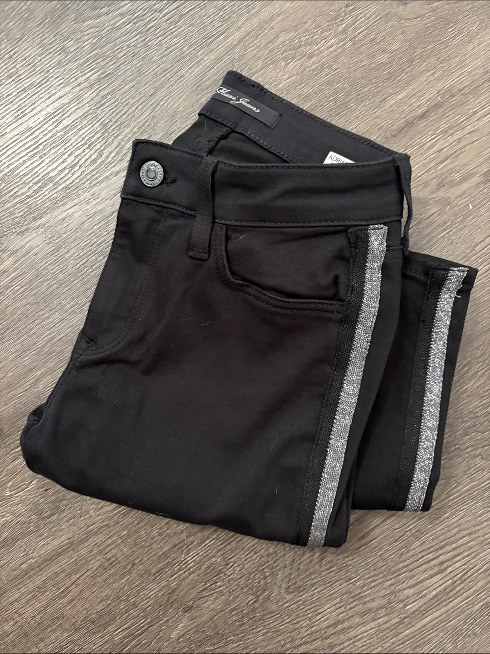 Black Women’s Skinny Jeans with Silver Side Stripe by Mavi